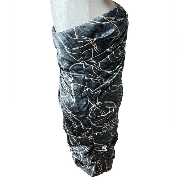 Vera Wang Lavender Label Women’s Gray Silk Strapless Dress Size 8 - Picture 2 of 13